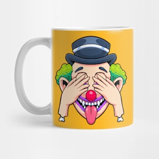 peek a boo clown Mug